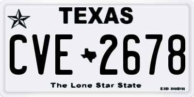 TX license plate CVE2678