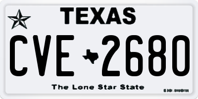 TX license plate CVE2680