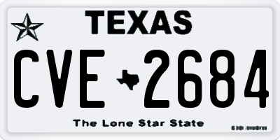 TX license plate CVE2684