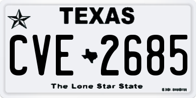 TX license plate CVE2685