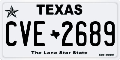 TX license plate CVE2689
