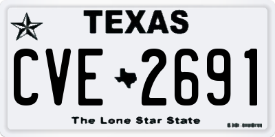 TX license plate CVE2691