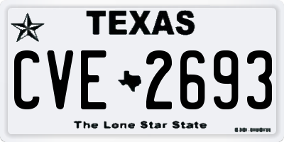 TX license plate CVE2693