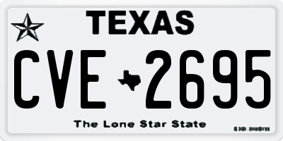 TX license plate CVE2695