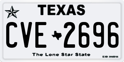 TX license plate CVE2696