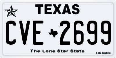 TX license plate CVE2699