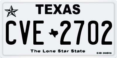 TX license plate CVE2702