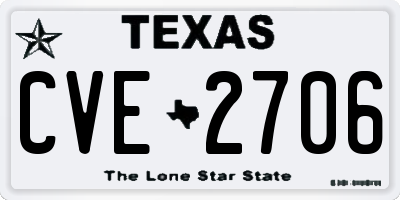 TX license plate CVE2706