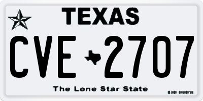 TX license plate CVE2707