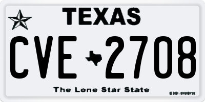 TX license plate CVE2708
