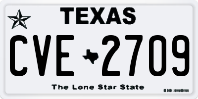 TX license plate CVE2709