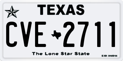 TX license plate CVE2711