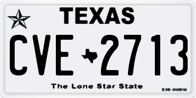 TX license plate CVE2713