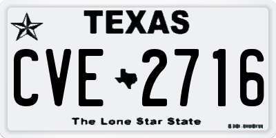 TX license plate CVE2716