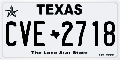 TX license plate CVE2718