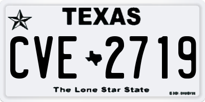 TX license plate CVE2719
