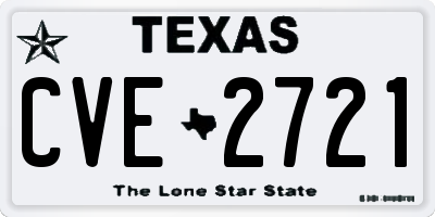 TX license plate CVE2721