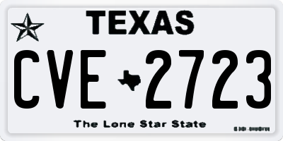 TX license plate CVE2723