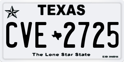 TX license plate CVE2725
