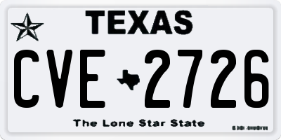 TX license plate CVE2726