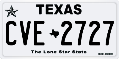 TX license plate CVE2727
