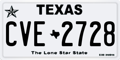 TX license plate CVE2728