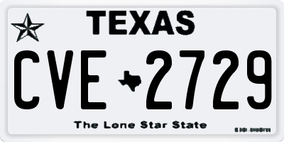 TX license plate CVE2729