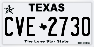 TX license plate CVE2730
