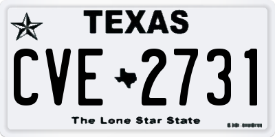 TX license plate CVE2731