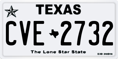 TX license plate CVE2732