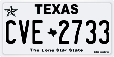 TX license plate CVE2733