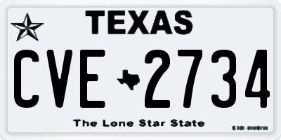 TX license plate CVE2734