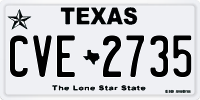 TX license plate CVE2735
