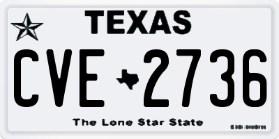 TX license plate CVE2736