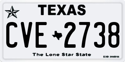TX license plate CVE2738