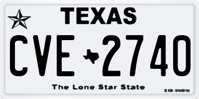TX license plate CVE2740