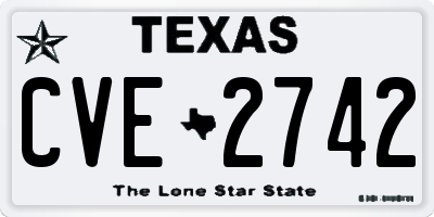 TX license plate CVE2742