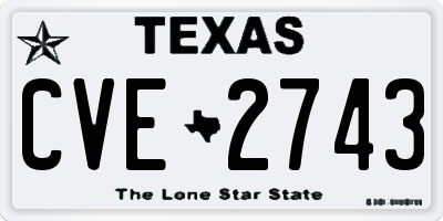 TX license plate CVE2743