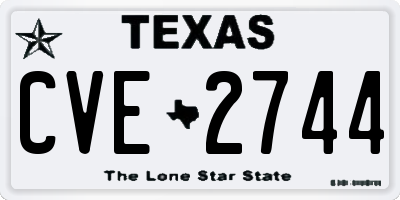 TX license plate CVE2744