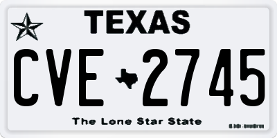 TX license plate CVE2745