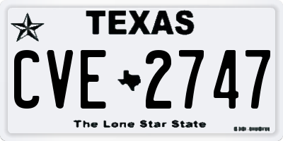TX license plate CVE2747