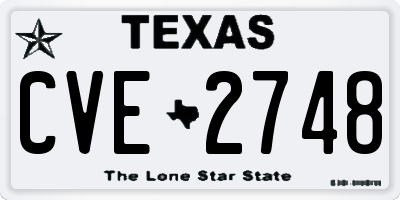 TX license plate CVE2748
