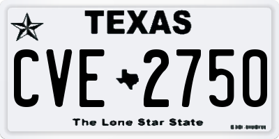 TX license plate CVE2750