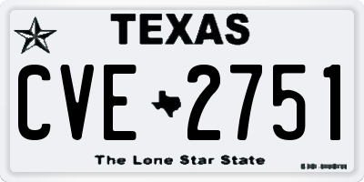 TX license plate CVE2751