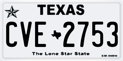 TX license plate CVE2753