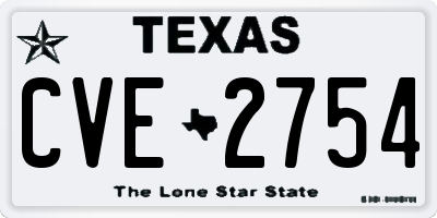TX license plate CVE2754