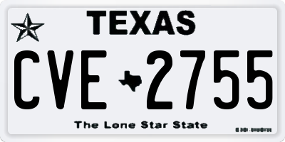 TX license plate CVE2755
