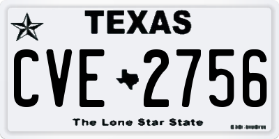 TX license plate CVE2756