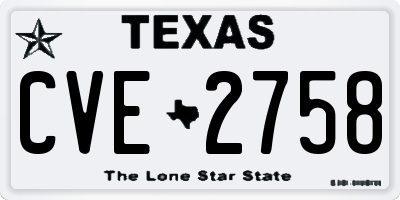 TX license plate CVE2758