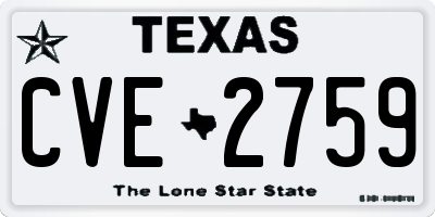 TX license plate CVE2759